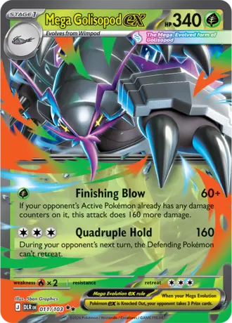 Mega Golisopod ex 011/103 Pokémon card from Delta Reign