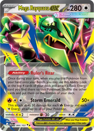 Mega Rayquaza ex 084/103 Pokémon card from Delta Reign